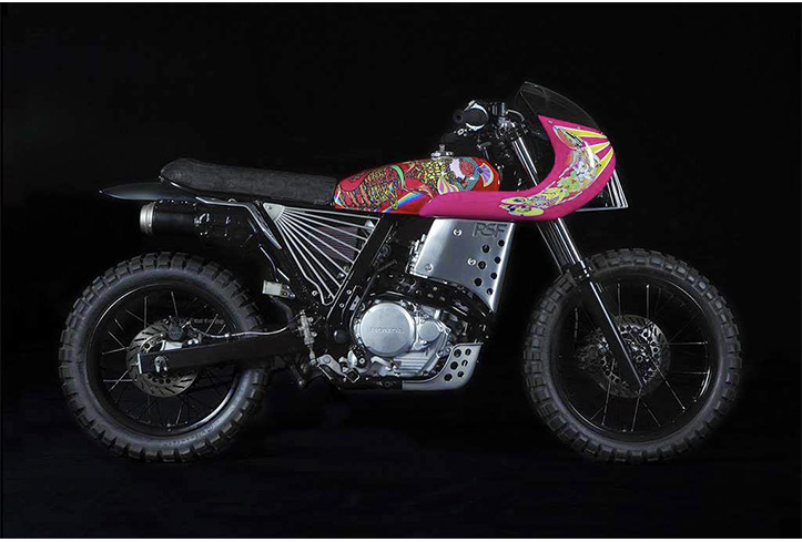 Keiichi Tanaami Links w/ SUPER & Basic Garage For A Custom Honda NX650 Motorcycle
